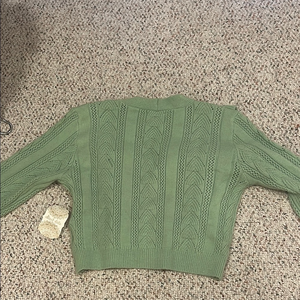 Altar'd State Green Ruffled Cardigan Sweater - Picture 5 of 5
